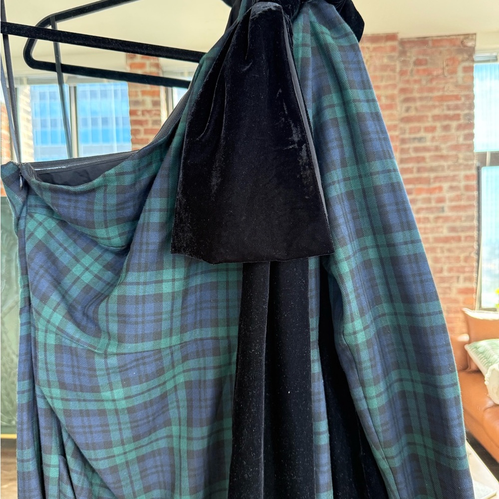 Plaid One-Shoulder Dress - Picture 2 of 6